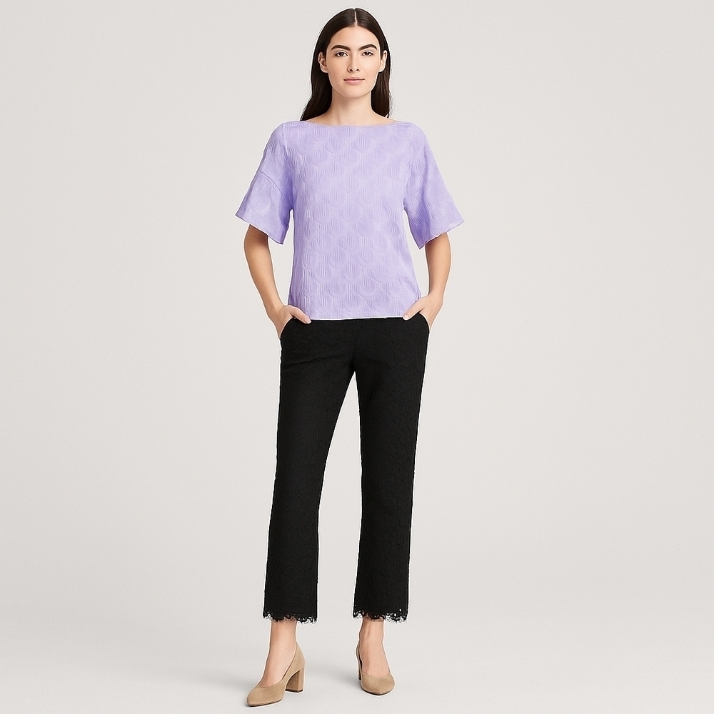 J.Crew Black Lace Straight-Leg Pants – Size 0